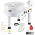 thumbnail image 1 of VEVOR Pottery Wheel, 11 in Ceramic Wheel Forming Machine, 60-300 RPM Adjustable Speed with Foot Pedal Control, Detachable Basin, Adjustable Lift Leg, Complete Accessories, White, 1 of 9