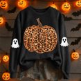 thumbnail image 2 of Bainana Women'S Halloween Sweatshirts Leopard Pumpkin Graphic Pullover Shirt Trendy Theme Party Sweatshirts Black L, 2 of 4