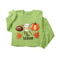 thumbnail image 2 of YFNNUP Women's Halloween Sweatshirts Tis The Season Pumpkin Football Graphic Pullover Tops Fall Crewneck Long Sleeve Shirts Green,XL, 2 of 6