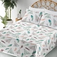thumbnail image 3 of Ambesonne Tribal Vibes Fitted & Flat Sheet with Shams 4 Pcs Set, Western Tent Print, King, Teal White Multicolor, 3 of 5