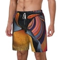 thumbnail image 2 of Uemuo Abstract Pattern Penguin Pattern Mens Swim Trunks Quick Dry Board Shorts with Mesh Lining, Stretch Beach Shorts Quick Dry No-Chafing Board Shorts-XX-Large, 2 of 9