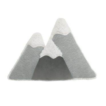 Little Love by NoJo Mountain Shaped Grey and White Toddler Decorative Pillow, PolyFill, 1 Count