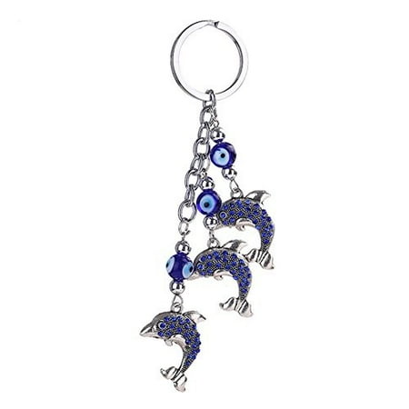 Elephant Key - Afco Blue Evil Eye Key Chain Cute Elephant Dolphin Animal Pendant Car Handbag Keyring