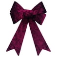 thumbnail image 2 of Happy Holidays 15 inch Christmas Decoration Bow - Maroon Velvet - Great for Indoor, Outdoor, Tree, Decor, Crafts, Wrapping, Wreath (Set of 2) (Maroon Velvet), 2 of 2