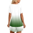 thumbnail image 6 of Elainilye Fashion Pajama Sets for Women Casual Round-Neck Short Sleeve Two-Piece Comfortable Homewear Pajamas Sports Set,Green, 6 of 8