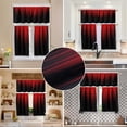 thumbnail image 5 of Red and Black Kitchen Curtain Valance and Tiers Set 3 Piece Burgundy Ombre Abstract Gothic Striped Rod Pocket Small Short Living Room Bedroom Bathroom Window Curtains 52x18 inch + 26x36 inch*2, 5 of 6