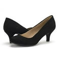 thumbnail image 6 of Dream Pairs Women's Bridal Wedding Party Low Heel Pump Shoes Luvly Black/Suede Size 7.5, 6 of 6