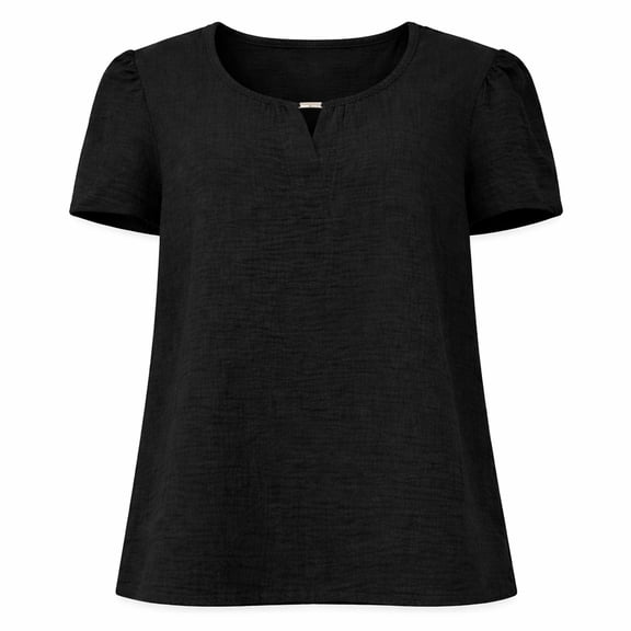 Blusa George para Mujer, Manga Corta Negro Talla G