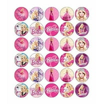 30 x Edible Cupcake Toppers – Barbie Themed Collection of Edible Cake Decorations for Girls| Uncut Edible Prints on Wafer Sheet - BUY 2 GET 3RD FREE
