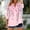 Pink, variant on Qulqfy Tunic Button Down Shirts for Women 3/4 Sleeve Cotton Linen Tops Floral V Neck Dressy Fall Shirts Blouses for Women L