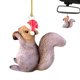 thumbnail image 5 of 1 pieza de bonito colgante de decoración navideña de alce, pájaro, conejo, ardilla y erizo, acrílico 2D, interesante adorno colgante para árbol de Navidad, 5 of 5
