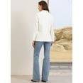 thumbnail image 3 of DARING DIVA Women's Business Casual Single Breasted Jacket Office Suit L White, 3 of 6