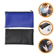 thumbnail image 3 of 2Pcs Leather Cash Bag Portable Documents Bags Zipper Files Pouches File Storage Bags for Men, 3 of 8