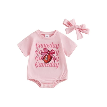 

FSDJHSDH Baby Romper Letter Rugby/Letter Football Print Romper with Headband