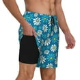 thumbnail image 3 of Balery Daisies Flowers Mens Swim Trunks Swim Shorts for Men Quick Dry Inseam Beach Shorts with Compression Liner Pocket-Large, 3 of 9