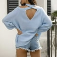 thumbnail image 3 of STETMN Plus Size Sweater for Women Off Shoulder Crew Neck Tops Casual Lantern Sleeve Shirts, 3 of 6