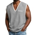 thumbnail image 3 of Abtuhar Men Short Sleeve V Neck Sleeveless Tank Tops Shirts, 3 of 5
