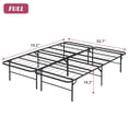 thumbnail image 2 of Full Bed Frames Metal Platform Bed Frame Folding Bed Frame with Reserved Storage 14 Inch Heavy Duty Steel Foldable Bed Frame(Full Size, Black), 2 of 7