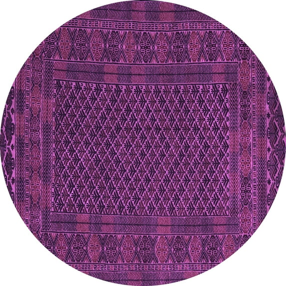 Ahgly Company Machine Washable Indoor Round Persian Purple Traditional Area Rugs, 4' Round