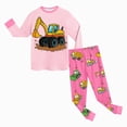 thumbnail image 4 of Paguaki Baby Pajamas Boys Pajamas Toddler Clothes Set Long Sleeve 3D Truck Long Pants Sleepwear Kids Pjs 2T-8T, 4 of 4