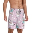 thumbnail image 2 of Balery Llama Unicorn and Rainbow Pantalones cortos de pijama de punto de algodón para hombre con cinturilla y bolsillos-XX-Large, 2 of 6