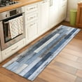 thumbnail image 3 of Blue Brown Farmhouse Kitchen Runner Rug 2x6 Washable Runners for Hallway Non Slip Vintage Wooden Country Large Area Rug Indoor Floor Carpet for Bathroom Laundry Entryway Bedroom Living Room, 3 of 8