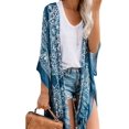 thumbnail image 1 of Xishao Cárdigan Protector Solar Estampado de Cubre Bikini de Playa para Mujer B-Azul B-Azul Xishao ropa, 1 of 2