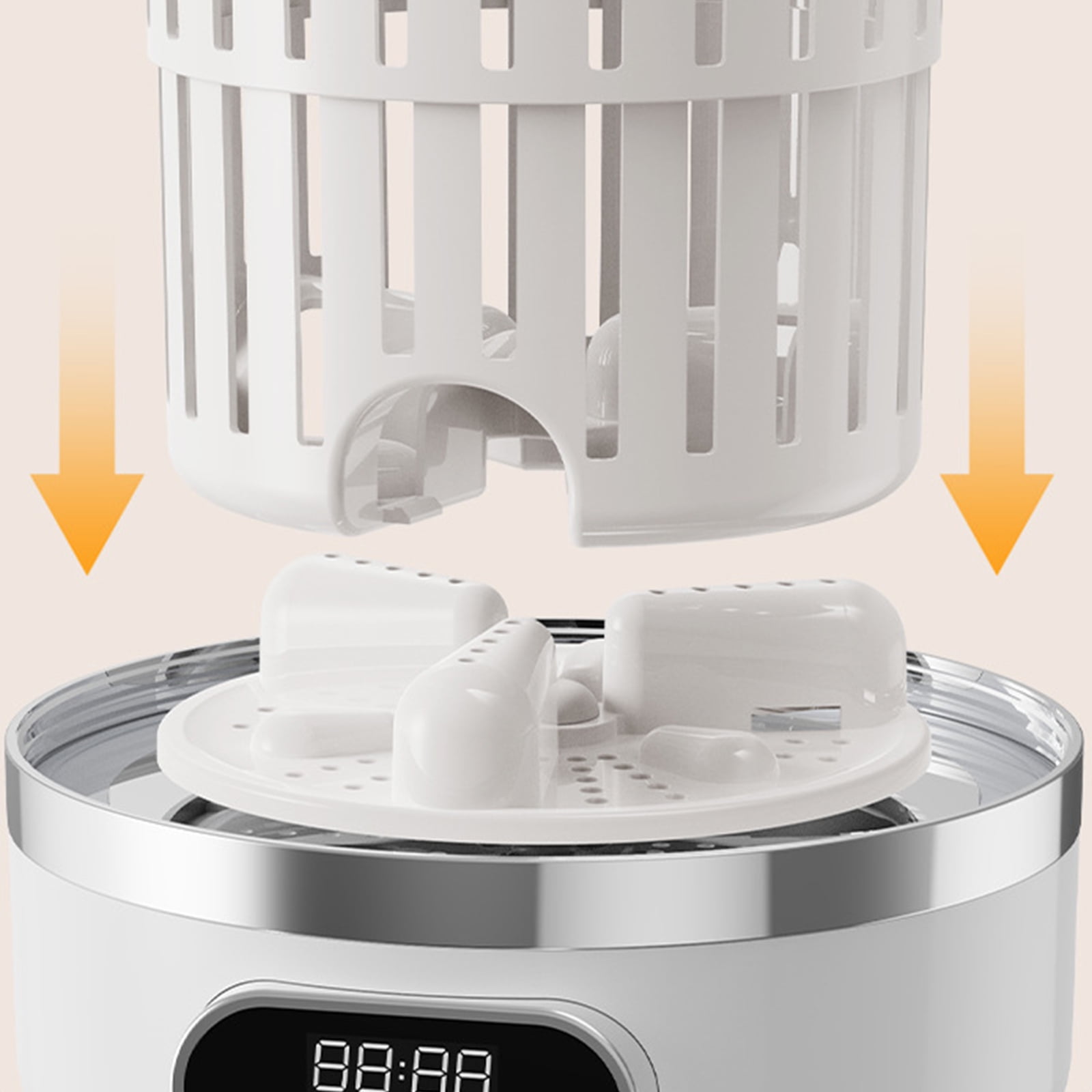 3-in-1 Portable Washing Machine, 3L Cordless Underwear Washing Machine with Spin Basket, 3 Modes 3000mAh Laundry Machine for Apartment, Dorm, RV, Hotel Use,White