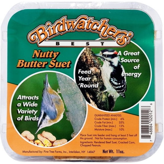 Pine Tree Farms Inc-Birdwatcher's Best Suet- Nutty Butter 11 Ounce (Case of 12 )