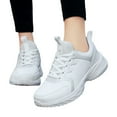 thumbnail image 3 of Yindaity Womens Sneakers Breathable Mesh Lightweight Lace-Up Woman Running Athletic Tennis Walking Shoes Walking Sneakers for Women White,7, 3 of 6