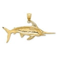 thumbnail image 4 of FJC Finejewelers 10 kt Yellow Gold 2-D Polished/Satin Swordfish Charm 23 x 57 mm, 4 of 6