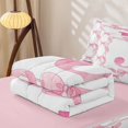 thumbnail image 5 of Homewish Pink Ribbon Bows Zipper Twin Comforter Sets with Fitted Sheet and 2 Pillowcases,Princess Bowtie Monogrammed J Theme Zipper Bedding Set For Kids,Pink Reversible,4 Pieces, 5 of 7
