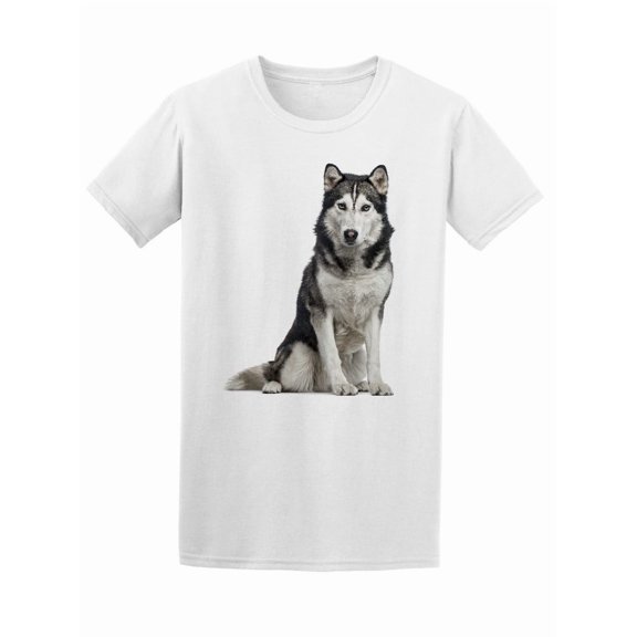 Adult Siberian Husky Sitting Tee Men's -Image by Shutterstock