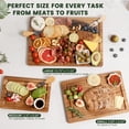 thumbnail image 3 of Kikcoin Acacia Wood Cutting Board, Cutting Board Set of 3 with Juice Groove, Wooden Chopping Boards for Kitchen, for Meat & Vegetables, 3 of 10