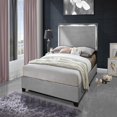 thumbnail image 3 of Aerys King Platform Bed Frame with LED Lights , Grey Velvet, 3 of 3
