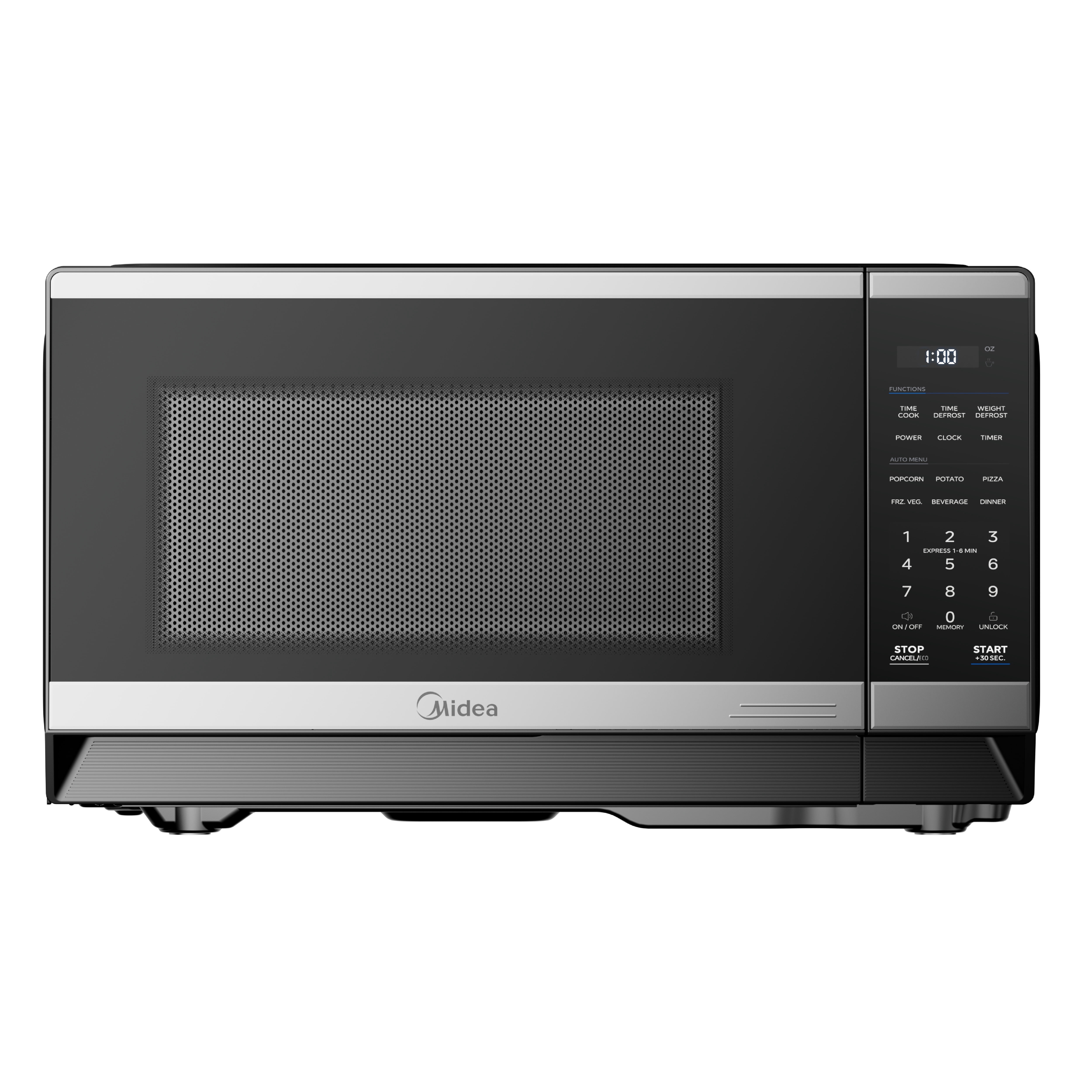 Midea Countertop Microwave Oven, 0.9 Cu Ft, 900 Watts, 11 Power Levels, Compact, Stainless Steel