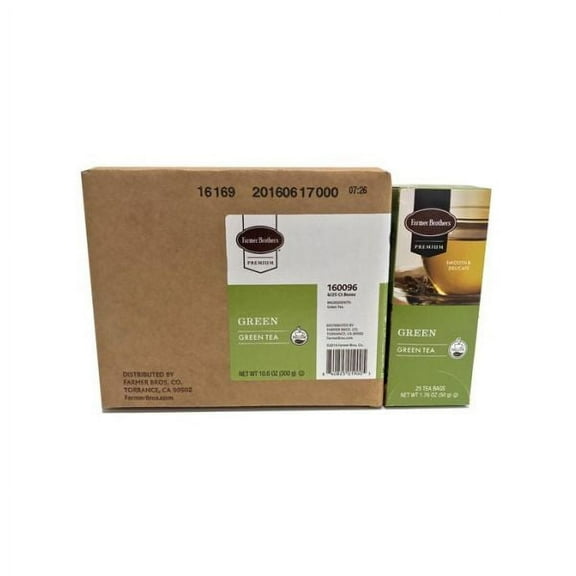 Farmer Brothers Premium: Green Tea, 6/25 ct tea boxes
