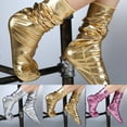 thumbnail image 3 of Flmtop Night Club Women Reflective Bright Color Faux Leather Elastic Middle Tube Socks, 3 of 7