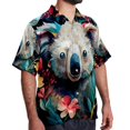 thumbnail image 2 of Koala Men's Hawaiian Printed Short Sleeve Button Down Casual Beach Shirt's, Unisex, 2 of 6