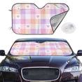 thumbnail image 2 of Balery Heart Buffalo Plaid Print Car Windshield Sun Shade,Windshield Sunshade for Car Pickup Truck SUV Accessories-Small, 2 of 7