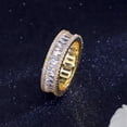 thumbnail image 7 of Luxury Yellow Gold Plated Cubic Zirconia Round Ring for Wedding Party Jewellery, 7 of 7
