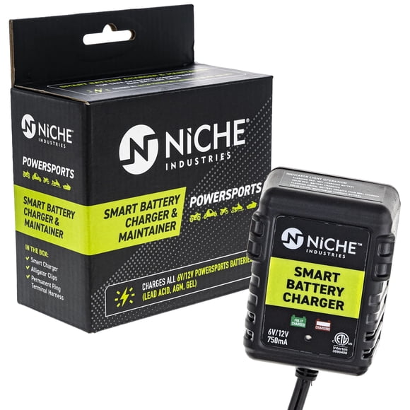 Cargador de batería inteligente NICHE 750mA 6V/12V para motocicleta