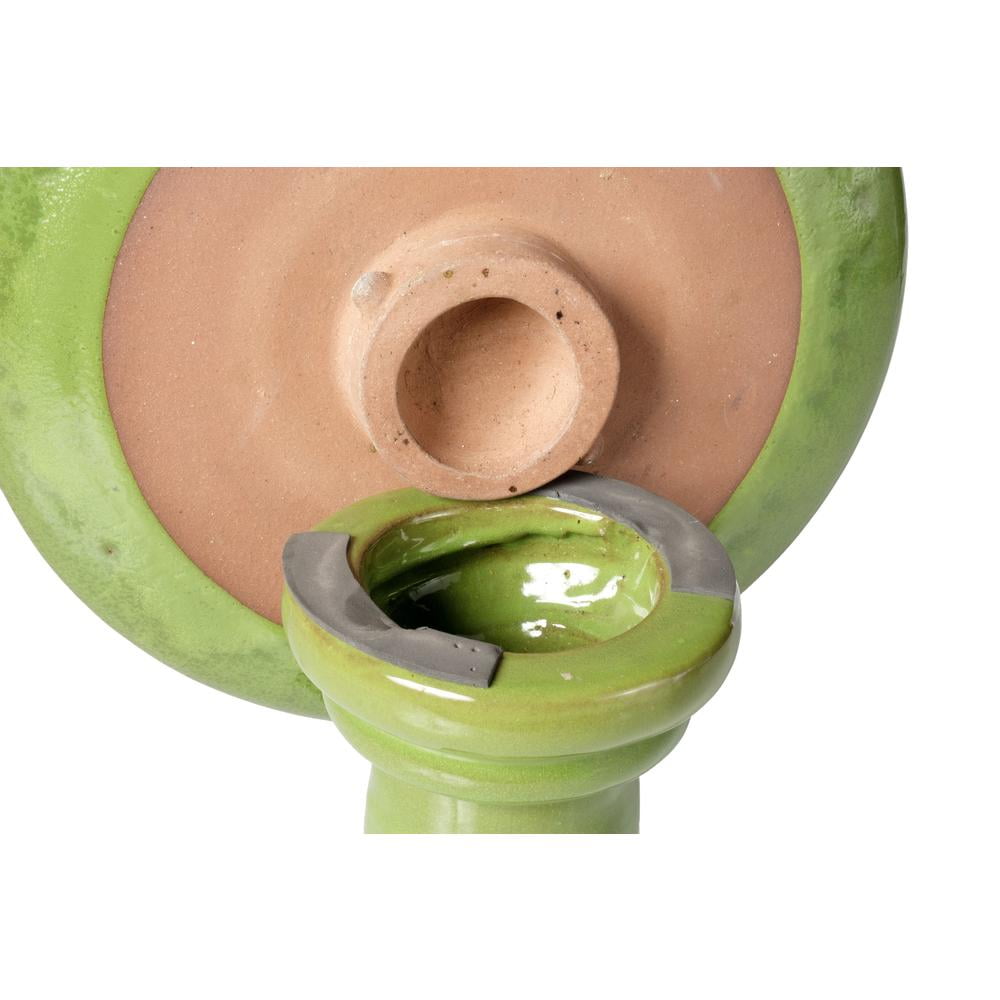 Alfresco Home Ischia Ceramic Bird Bath in Chartreuse