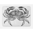 thumbnail image 1 of Crabs Bath Mat, Seafood Themed Design Vintage Engraved Illustration of an Edible Crab Print, Non-Slip Plush Mat Bathroom Kitchen Laundry Room Decor, 29.5 X 17.5 Inches, Black and White, Ambesonne, 1 of 2