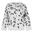 thumbnail image 4 of Kayannuo Womens Tops Long Sleeve Shirts Fall Fashion Women Long Sleeve Leopard Print O-Neck Sweater Casual Tops Blouse White, 4 of 6