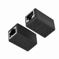 thumbnail image 1 of Conector 2pcs RJ45, RJ45 Adaptador Femenino Adaptador Acoplador Ethernet Ethernet Extender Extrender Conector de Red Para Redes Domásticas, Configuraciones de Oficina, 1 of 7