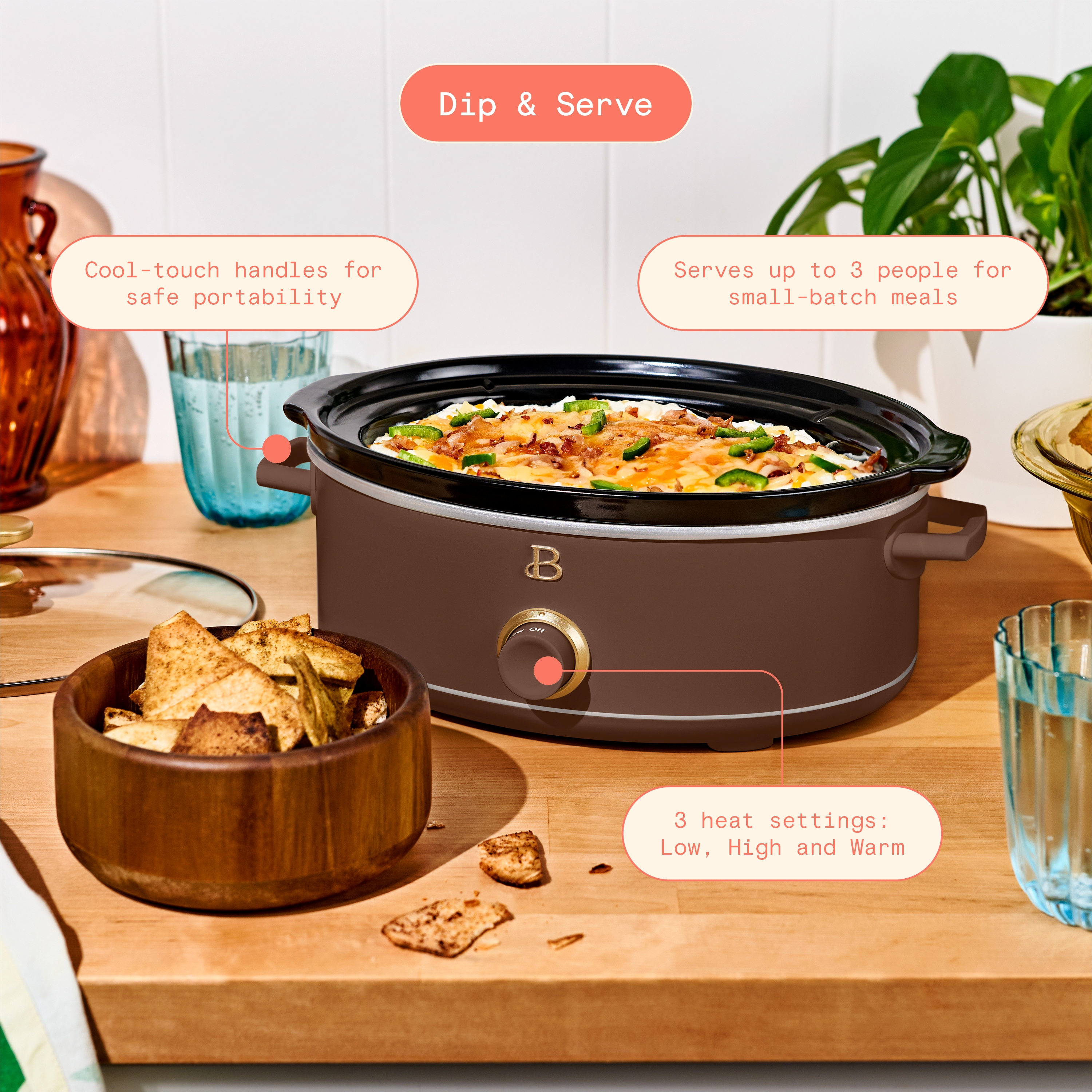 Beautiful by Drew Barrymore 2.5 Qt Dip & Serve Slow Cooker photo 3