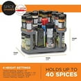 thumbnail image 2 of spice spinner two-tiered spice organizer & holder that saves space, keeps everything neat, organized & within reach with dual spin turntables- grey, 2 of 6