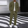 thumbnail image 3 of Gytharion Mens Corduroy 2 Piece Outfits Long Sleeve Button Down Lapel Shirts with Long Pants Sets Solid Casual Tracksuit Sets with Multi-Pockets, 3 of 4