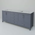 thumbnail image 5 of Lexora Home Jacques 72" Carrara Marble Top Double Vanity with Sinks in Dark Gray, 5 of 9